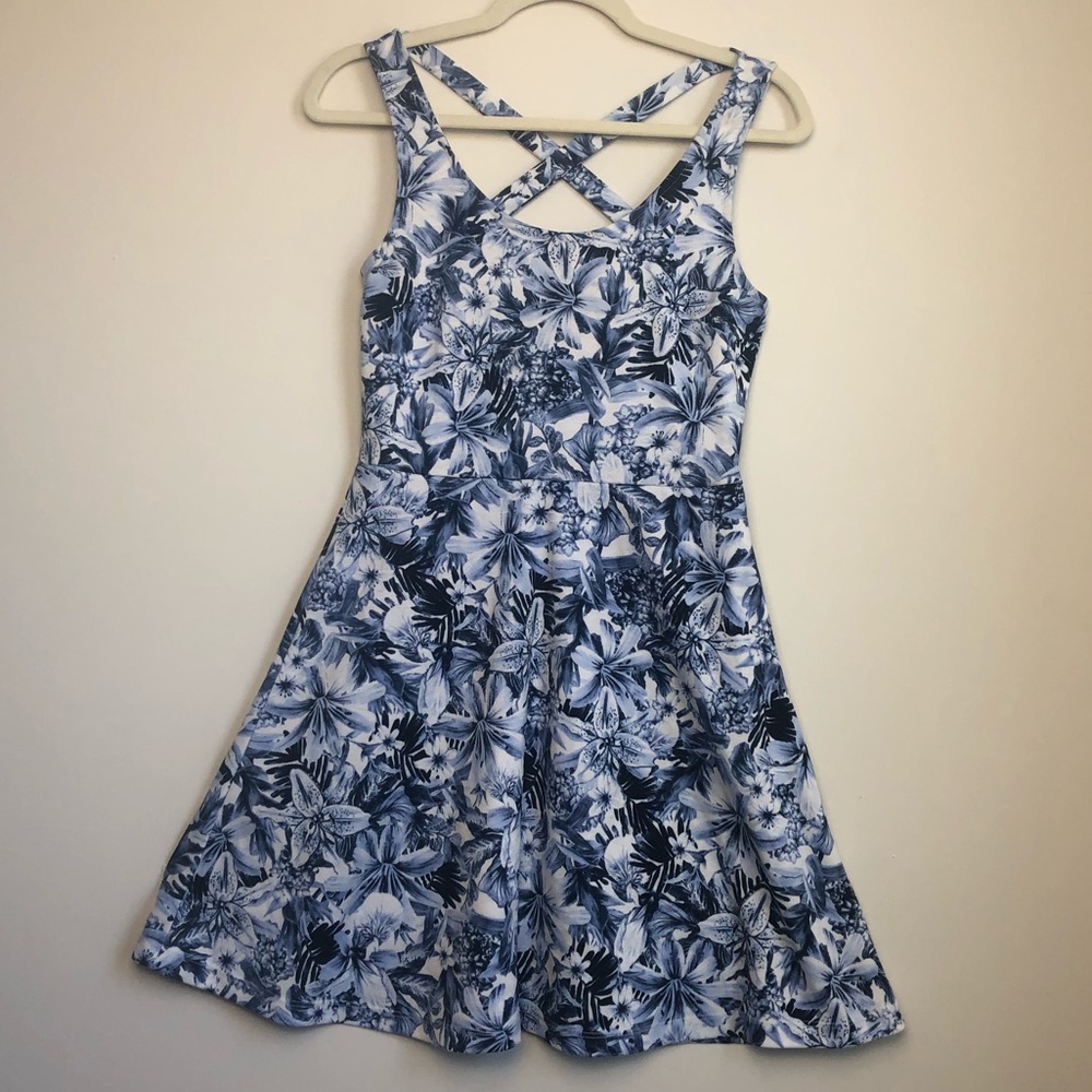 Blue flower spring dress